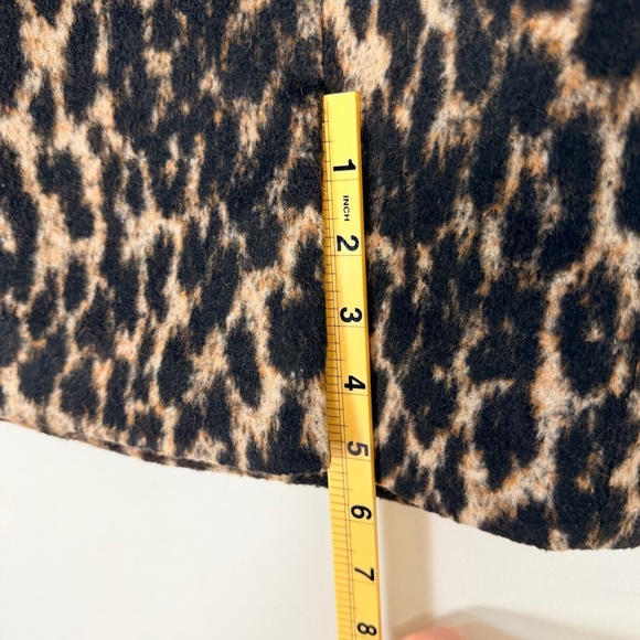 Paper Moon Leopard Print Wool Blend Mini Skirt Fitted Textured Going Out Small - Picture 9 of 9